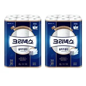 크리넥스 3겹 울트라클린, 27m, 30롤, 2개