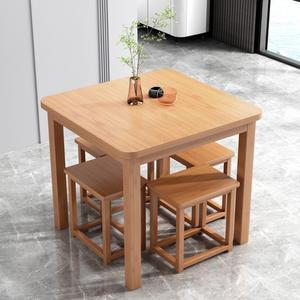 원목 낮은 식탁 세트 스툴 미니 4인용 벤치 2인용