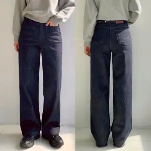 기모 논페이드포켓데님 겨울 하우룩 밴딩 일자 세미와이드 생지데님