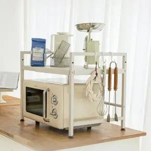 2단 철제 전자레인지 선반 틈새수납 (WE2B3B0)