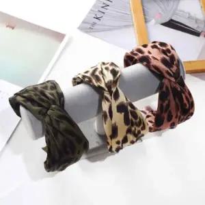 [콩심팥심]화려한 호피 레오파드 와이드 매듭 머리띠 헤어 밴드