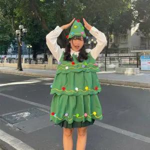 여자 산타복 트리옷 크리스마스 코스튬 코스프레 의상 이벤트 기념일 파티