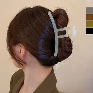 [콩심팥심]반투명 유광 집게핀 1P 빅사이즈 올림머리 헤어핀 꾸안꾸머리핀