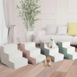 부드러운 3단 강아지 침대 계단 높이 약40cm 애견사다리 탈골예방 펫