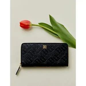 [닥스]닥스 액세서리 여성 [스테디셀러]블랙 로고패턴 소가죽 지퍼장지갑  (WCWA4F520BK)
