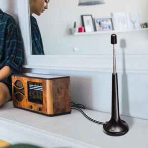 고이득 FM 텔레스코픽 안테나 75 Ohm TV 가정용 디지털 라디오용 실내 DAB 교체