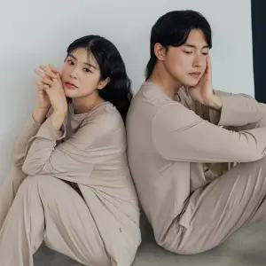 이너쿠키 기모 잠옷 남자 여자 홈웨어 피치기모 커플 파자마 세트 24FW