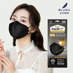 블루나 페이스핏 KF94 마스크 대형 블랙 30매