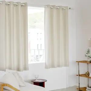 까르데코 모노 베이지 창문 방한 암막커튼 1장, 126x170cm
