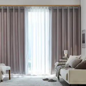 [모던하우스] 3도씨 선셋 플란넬일체형 아일렛형 긴창문커튼 140x240 라이트그레이 2P