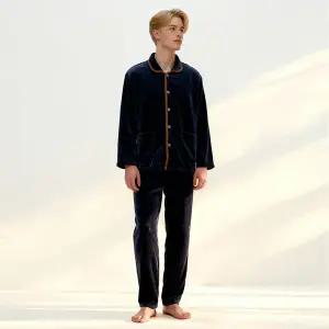 NEG1041 BYC 엠보 밍크 극세사 남자 수면 잠옷 홈웨어 세트