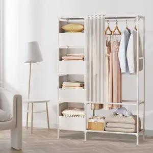 철제 행거 무타공 더블 시스템 드레스 룸 행거 옷장 선반 리빙박스 선반장 수납장 간이 이불 침실