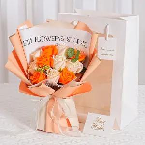 제너럴케이 장미 비누 꽃다발 11송이 비누꽃 쇼핑백 세트