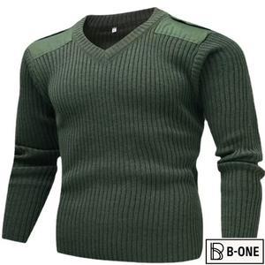 전술 스웨터 남성용 긴팔 니트 풀오버 겨울 울 패치 레트로 그린 오 넥