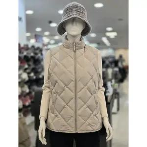 겨울 여성 일상 레저 산행 무봉제 다이아퀼팅 다운 베스트