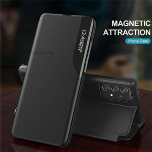 삼성 갤럭시 S25 S 25 플러스용 뷰 윈도우 스마트 플립 후면 쉘 가죽 오리지널 휴대폰 케이스, 커버 럭셔리