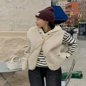 가방SET 카라멜 양털 무스탕 조끼 (2color)