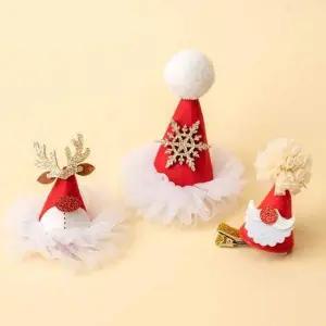 [골드스마일]크리스마스 산타모자 머리핀 3종