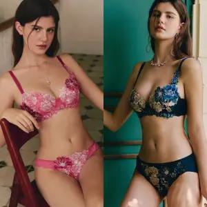 [롯데백화점]와코루 B컵 수입 프리미엄 튤레이스 플라워모티브 여성 브라 티팬티세트 DBR0467