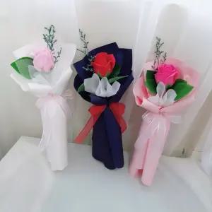 비누 장미꽃 한송이 꽃다발 단체 꽃다발