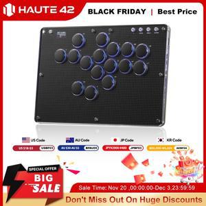 Haute42 T16-텍스처 스틱리스 아케이드 컨트롤러 PC/PS4/PS5/스위치 히트박스 키보드용