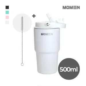 모멘 스트로우 텀블러 500ml 800ml 빨대텀블러 빨대내장형뚜껑 보온 보냉 이중진공