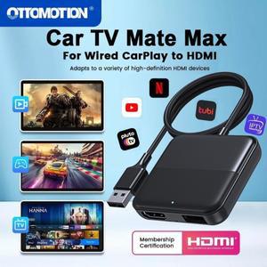 무선 카플레이 어댑터에 연결된 OTTOMOTION Car TV Mate 스틱 게임 박스 용 Android 자동 HDMI 멀티미디어