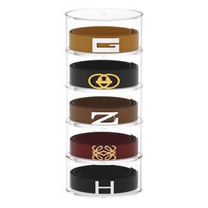 페멜리 벨트 정리함, 옷장 및 서랍용 아크릴 보관 홀더, 벨트, 시계, 보석 넥타이용 5겹 적층형 디스플레이 케이스
