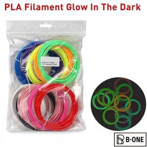 5M 야광 형광 발광 PLA 필라멘트 1.75mm 어둠 속에서 빛나는 플라스틱 3D 프린팅 재료 펜용