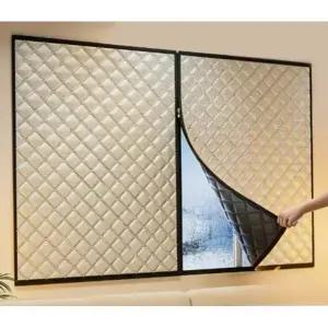 겨울 방풍 비닐커튼 단열 효과 거실용 방한커튼 밀폐 창문용 따뜻한 극세사 재질 보온성 우수한 외풍 차단 커튼