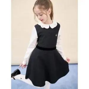 빈폴키즈 beanpolekids클래식 저지 트위드 베스트형 원피스 블랙 (BI5971G915)