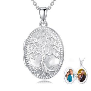 도룬모 맞춤형 목걸이, 여성 엄마를 위한 사진 925 스털링 실버 커스텀 로켓 펜던트 기념 주얼리 선물 2장 포함