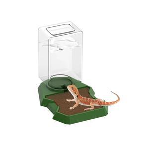 병이 있는 파충류 디스펜서 익사 방지 흡수성 면이 공급기 테라리움 탱크 거북이 도마뱀을 위한 먹이 액세서리 갈색 18x13x8cm