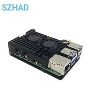 라즈베리 파이 5 알루미늄 케이스 냉각 팬이  금속 쉘 실리콘 방열판 RPi 5용 활성 수동 라디에이터