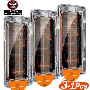 3-1개입 먼지 없는 설치 프라이버시 스크린 보호필름 아이폰 17 16 14 11 12 13 15 프로 맥스 플러스 XR 에어 안티스파이 글라스 박스