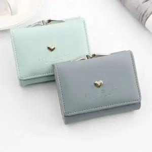 심플 여성 반지갑 하트 여자 반지갑 미니 수납 데일리 학생