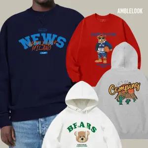 엠블룩 겨울 신상 기모 맨투맨 후드티 후드집업 50종 빅사이즈 남녀공용 커플 오버핏 S~4XL