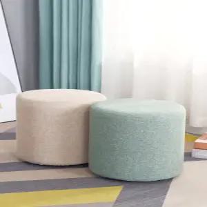 원형 패브릭 스툴 거실원룸용 심플 보조의자 발받침