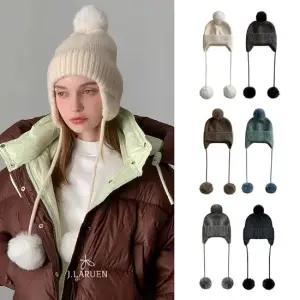제이로렌 폼폼 니트 이어머프 비니 (6colors)
