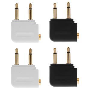 4PCS 비행기 오디오 잭 어댑터 골드 도금 헤드폰 듀얼 35mm 비행 변환기