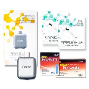 지메이트 스마트 플러스 C타입 혈당측정기 +시험지100매+침110개+솜100매 혈당계