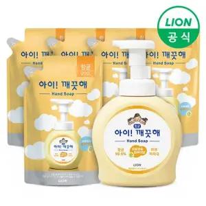 아이깨끗해 490ml 용기 1개+450ml 파우치 리필 5개 어린이 공공기관 병원 핸드워시 손세정제