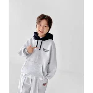 [리틀브로] (아동)B.배색어드벤쳐후드티_백멜란지[티셔츠BFKP567C]