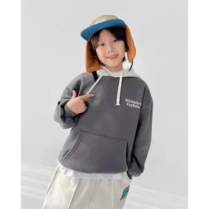 [리틀브로] (아동)B.배색어드벤쳐후드티_그레이[티셔츠BFKP568C]