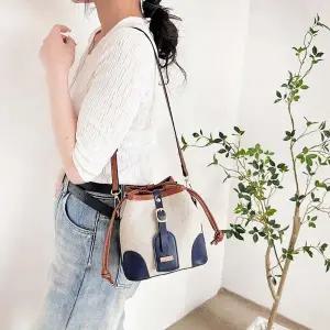 [다잇템] 여자 복조리백 신입생 원단 복주머니 콘트라스트 크로스백