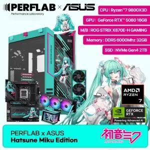 라이젠7 9800X3D RTX5080 16GB 게이밍 컴퓨터 어드레날린 AX78-FX580MK 지포스 그래픽카드 AMD 데스크탑 조립 PC 본체 하츠네 미쿠 에디션