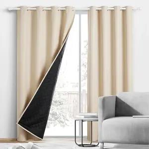 자녀방 외풍 한기 차단 누빔커튼 210cm 1P 암막커튼 패딩커텐 공간 에너지 아일렛