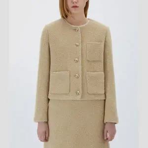 [롯데백화점]리스트 부클 라운드넥 자켓(TWWJKO82710)