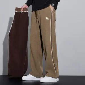 훌리오 남자면바지 면바지 추동일체 벨벳바지 기모 와이드 캐주얼 스트레이트 팬츠 힛템