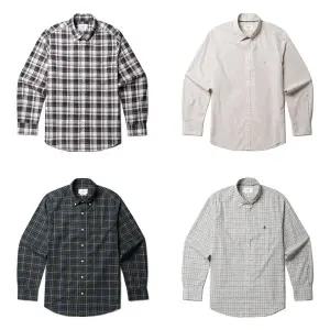 [올젠](타임스퀘어점패션관)가을 클래식 코튼 크리스탈 브러쉬 체크 셔츠 4종1택 ZOF3WC1304